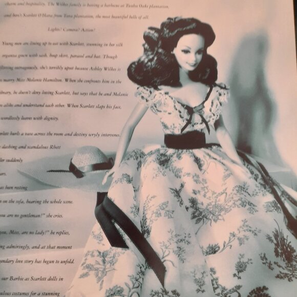 BARBIE SCARLETT O'HARA HOLLYWOOD LEGENDS BBQ DRESS TWELVE OAKS 1994 NEW IN BOX - Picture 9 of 15